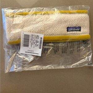 Patagonia Fleece Headband in Cream and Yellow